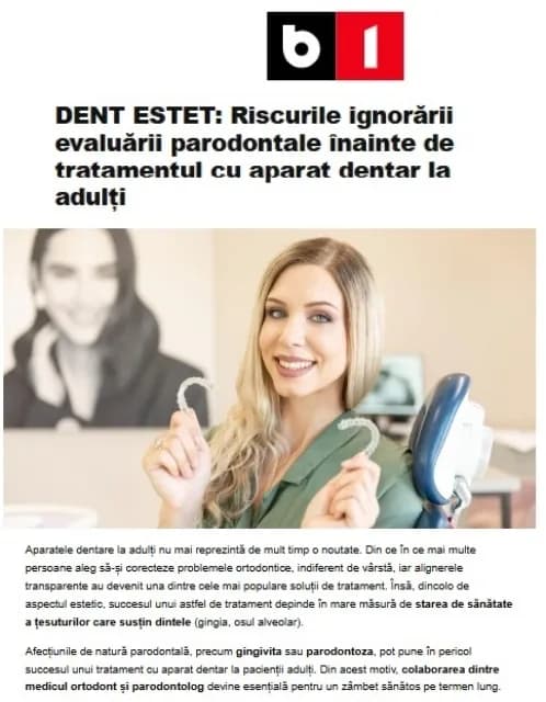 Articol DENT ESTET publicat pe site-ul b1tv.ro