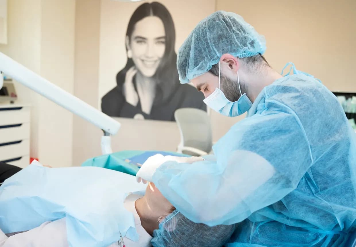 Tratament cu implant dentar pentru pacient cu bruxism.