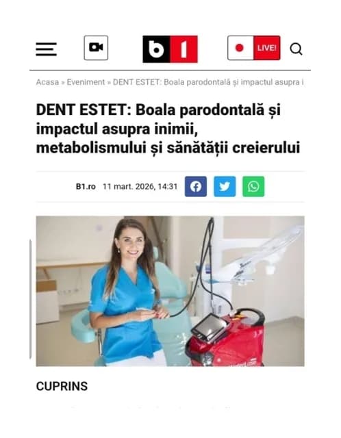 Articol DENT ESTET publicat pe site-ul b1tv.ro