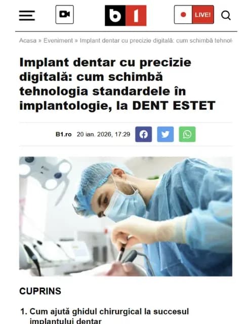 Preluare articol B1TV - Implant dentar digital
