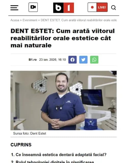 Preluare articol B1TV - Reabilitare orala estetica
