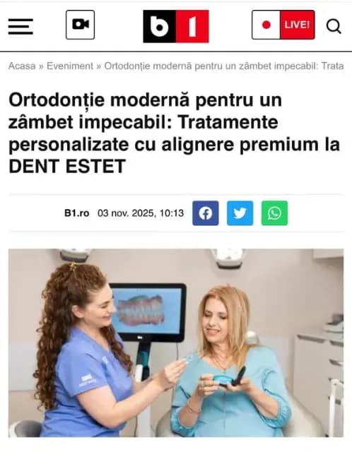 Preluare articol B1TV - Alignere ortodontice