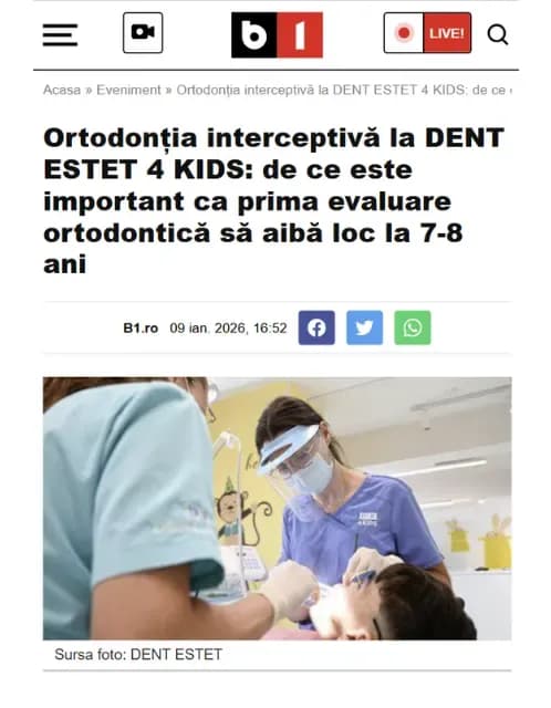 Preluare articol B1TV - Ortodontie copii 7-8 ani